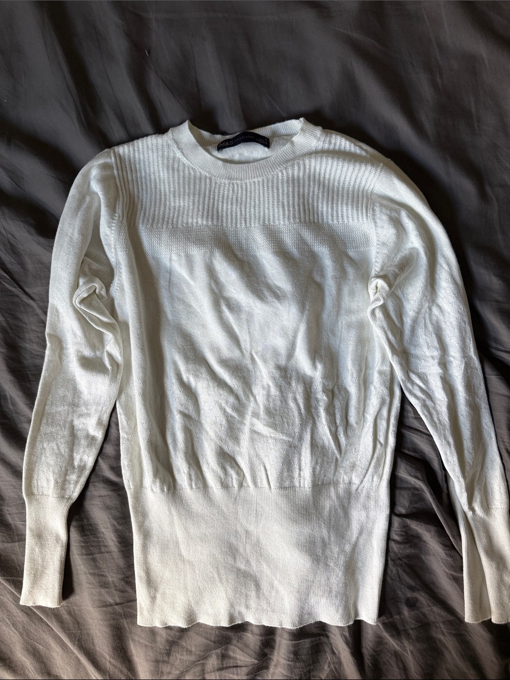 Marks & Spencer Women's White Crewneck Sweater